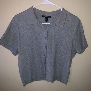 Cropped Button up T-shirt